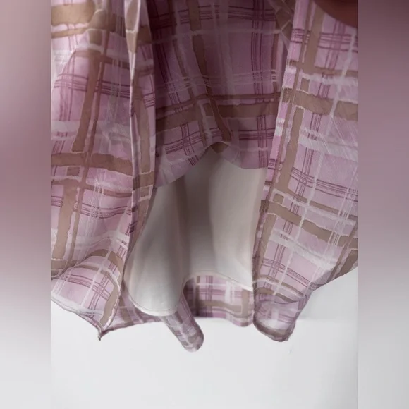 Joe Fresh Pink and Tan Plaid Slip Dress Sz Medium - Picture 3 of 3